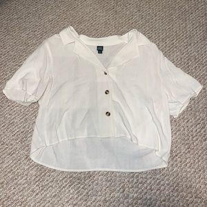 Wild Fable cropped collared button up, Cream, Size L, never worn
